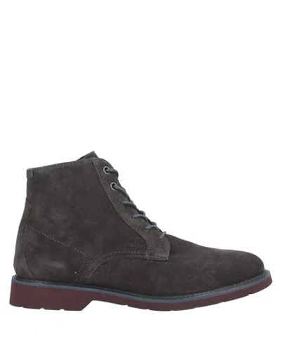 Shop Geox Ankle Boots In Dark Brown