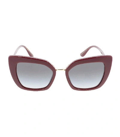 Shop Dolce & Gabbana Bordeaux Devotion Sunglasses