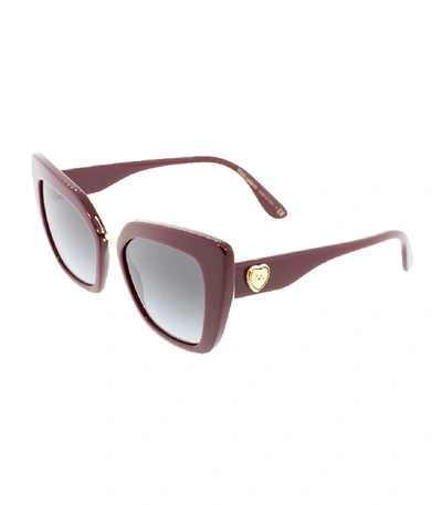 Shop Dolce & Gabbana Bordeaux Devotion Sunglasses