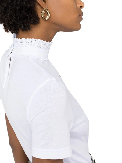 Shop Dolce & Gabbana T-shirt Lace Collar In White