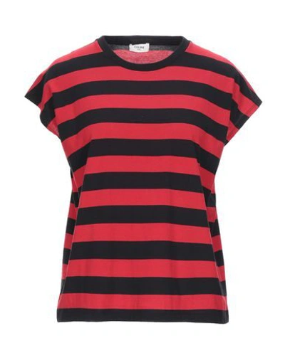 Shop Celine T-shirts In Red