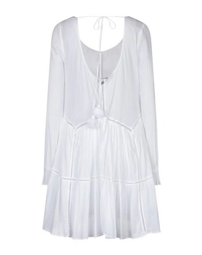 Shop Dondup Woman Mini Dress White Size 6 Cotton