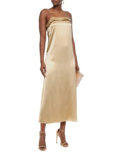Shop Deitas Woman Midi Dress Gold Size 4 Silk