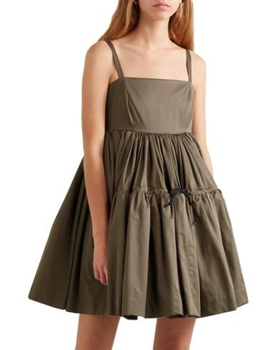 Shop Molly Goddard Short Dresses In Military Green