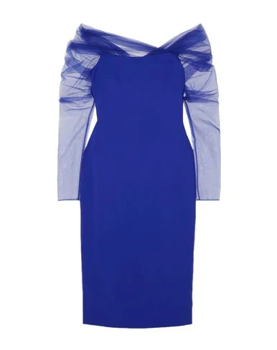 Shop Cushnie Woman Midi Dress Bright Blue Size 4 Viscose, Elastane, Nylon