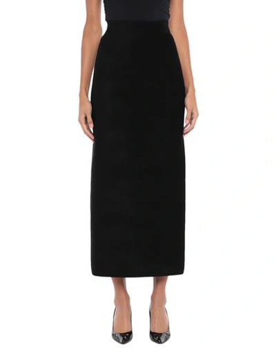 Shop Alaïa Woman Long Skirt Black Size 10 Viscose, Wool, Polyamide, Polyester, Elastane