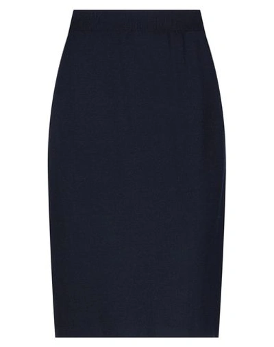 Shop St John Knee Length Skirt In Dark Blue
