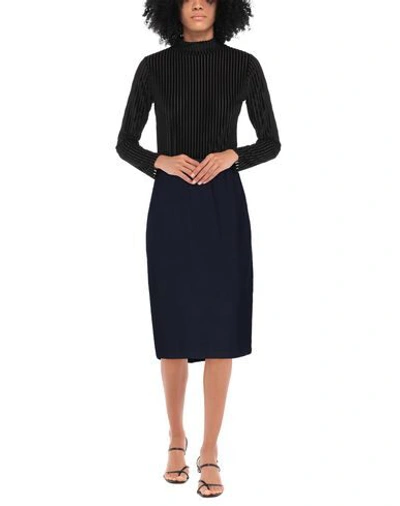 Shop St John Knee Length Skirt In Dark Blue