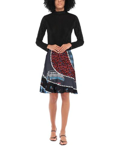 Shop Coach Knee Length Skirt In Dark Blue