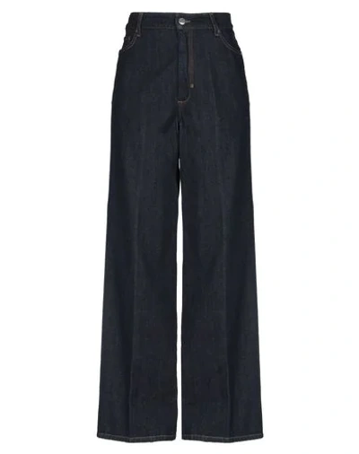 Shop Sportmax Code Denim Pants In Blue