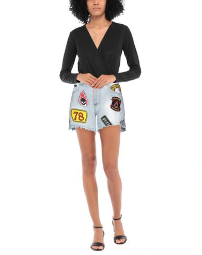 Philipp Plein Denim Shorts In Blue