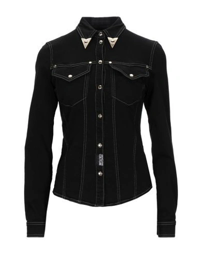 Shop Versace Jeans Couture Denim Shirts In Black