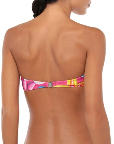 Shop Moschino Bikini Tops In Fuchsia