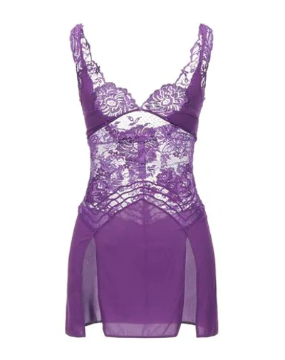 Shop La Perla Woman Slip Dress Purple Size 00 Silk, Elastane, Polyamide, Viscose