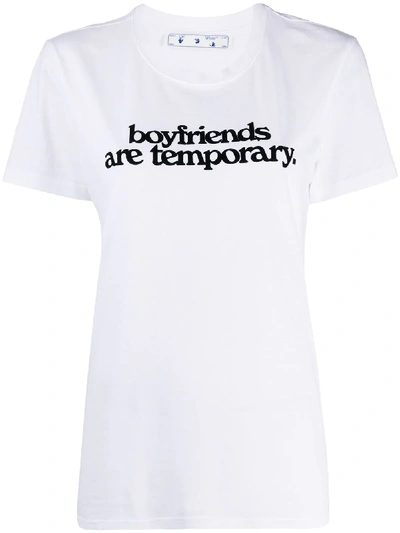 Shop Off-white Slogan Print T-shirt In White