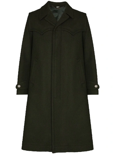 Shop Gucci Single-breasted Overcoat In Green