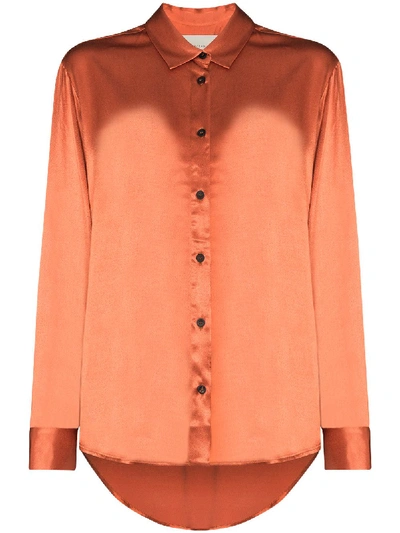 Shop Asceno Milan Button-up Shirt In Orange