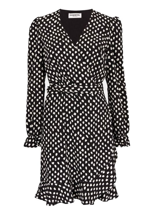 spot wrap dress