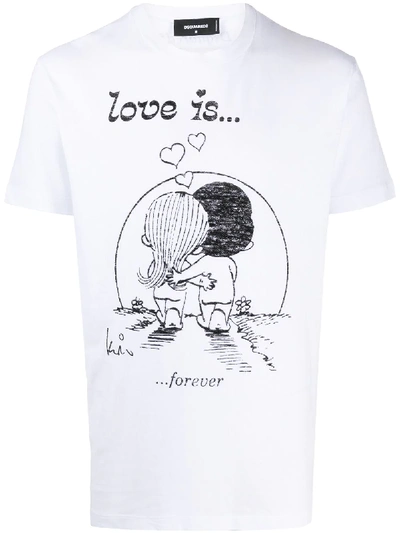 Shop Dsquared2 Love Is Forever Printed T-shirt In White