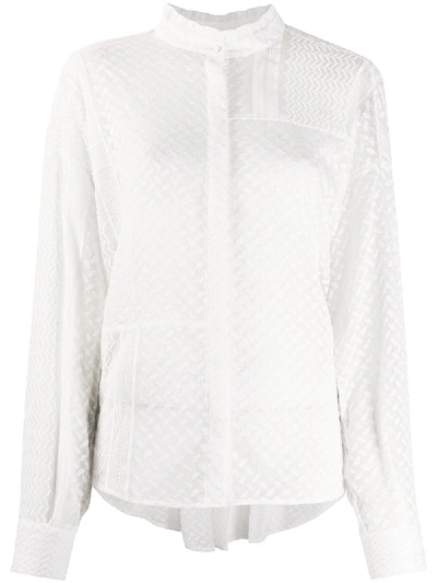 Shop Lala Berlin Kufiya Embroidered Blouse In White