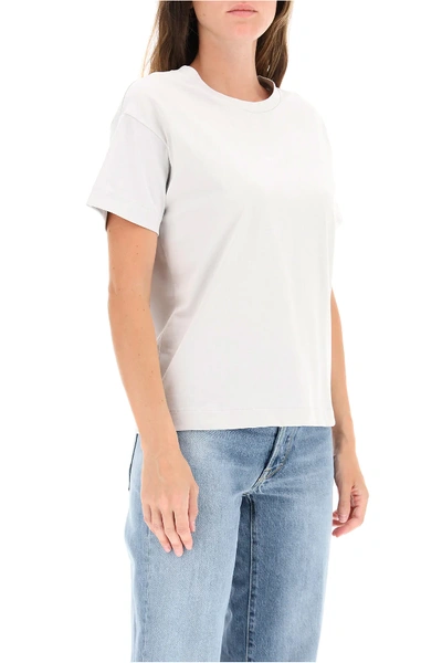 Shop Apc Jade T-shirt Micro Logo In Grey,white