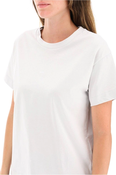 Shop Apc Jade T-shirt Micro Logo In Grey,white