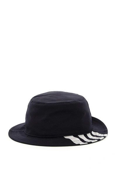 Shop Thom Browne 4-bar Bucket Hat In Blue