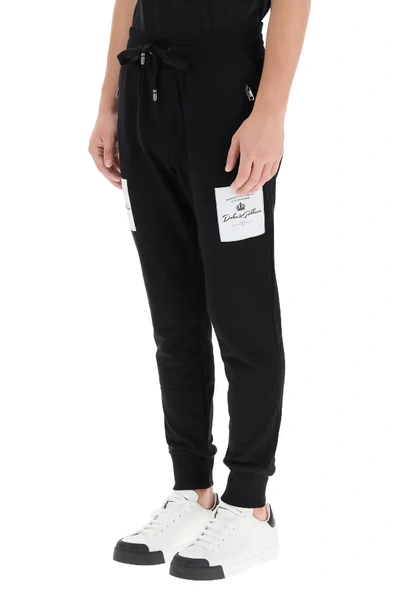 Shop Dolce & Gabbana Sweatpants Logo Patches In Black