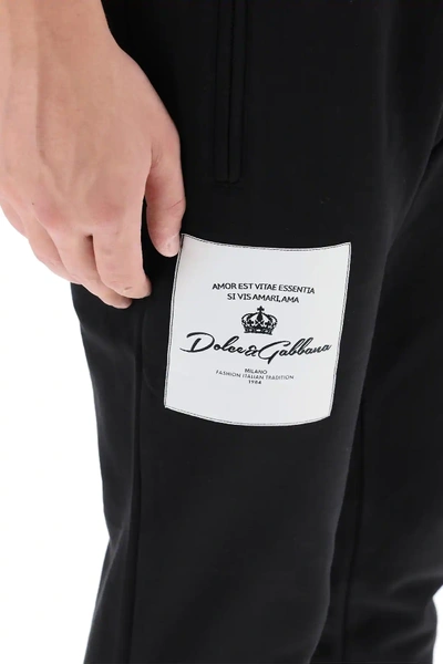 Shop Dolce & Gabbana Sweatpants Logo Patches In Black