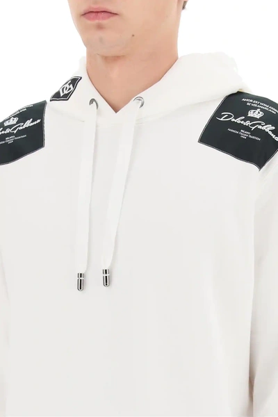 Shop Dolce & Gabbana Hoodie With Patches In White