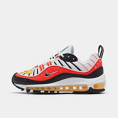 Nike Air Max 98 Big Kids' Shoe In Black/ Chrome Yellow/ Crimson | ModeSens