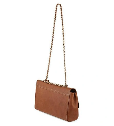 Shop Mulberry Medium Lily Shoulder Bag In Oak-soft+gold