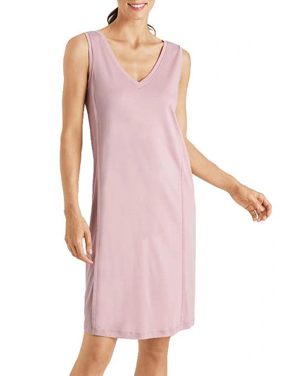 Shop Hanro Pure Essence Knit Tank Gown In Peony