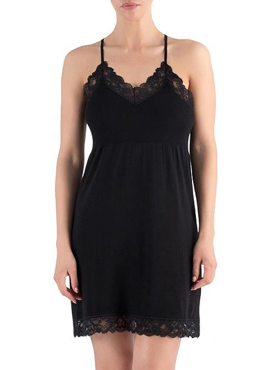 Shop Honeydew Intimates Play All Day Knit Chemise In Black
