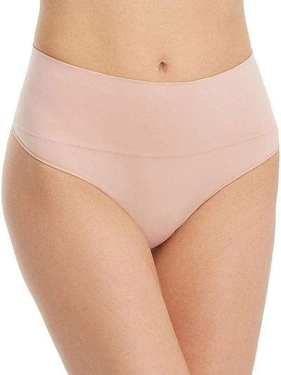 Shop Spanx Everyday Shaping Thong In Vintage Rose
