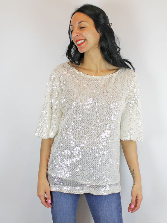 off white sequin top