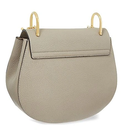 Shop Chloé Drew Leather Shoulder Bag In Motty+grey