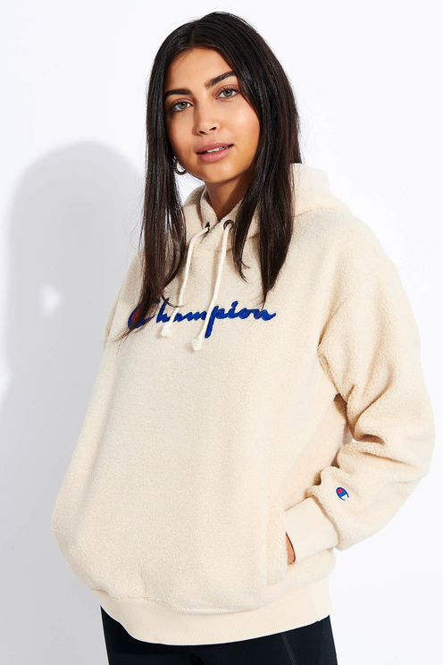 champion reverse weave hoodie beige