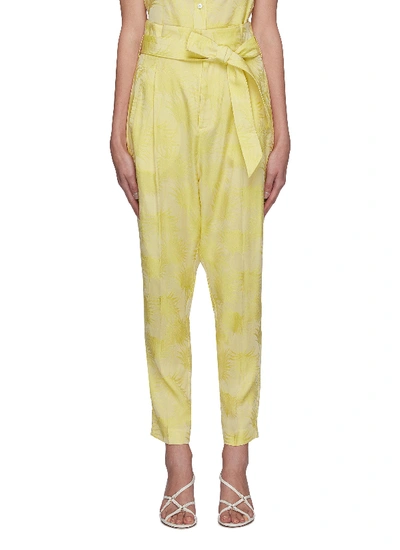 Shop Equipment Joele Floral Embroidered Belted Pants In Yellow