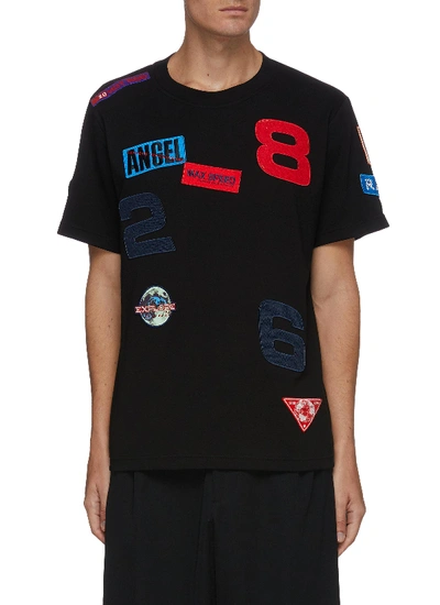 Shop Angel Chen Mixed Patch T-shirt In Black