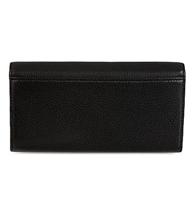 Shop Michael Michael Kors Plaque-detail Leather Wallet In Black