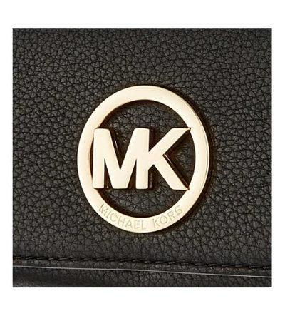 Shop Michael Michael Kors Plaque-detail Leather Wallet In Black