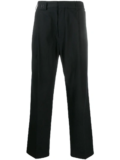 Shop Kenzo Straight-leg Tailored Trousers In Black