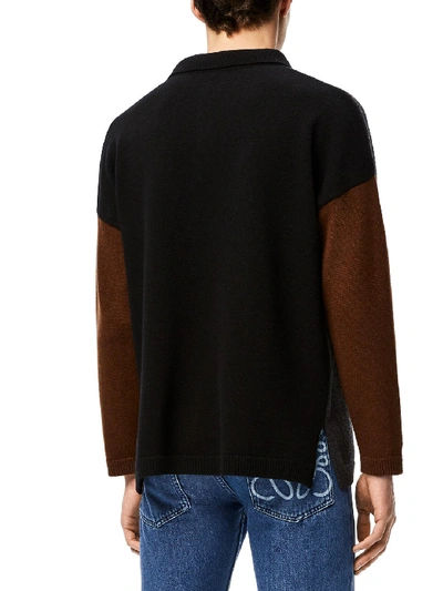 Shop Loewe Polo Sweater In Wool And Cashmere In Grey