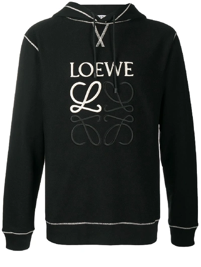 Shop Loewe Anagram Hoodie Black