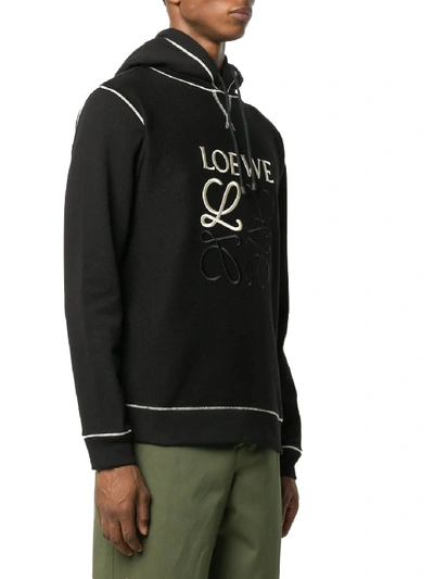 Shop Loewe Anagram Hoodie Black