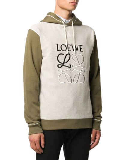 Shop Loewe Anagram Hoodie Green