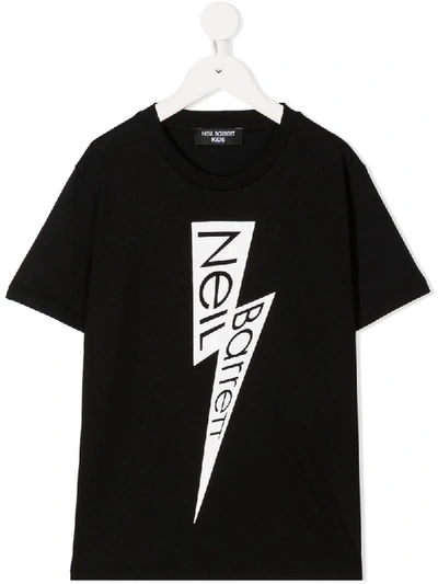 Shop Neil Barrett Lightning Bolt Print T-shirt In Black