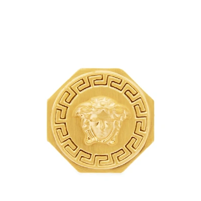 Shop Versace Gold Medusa Head Signet Ring