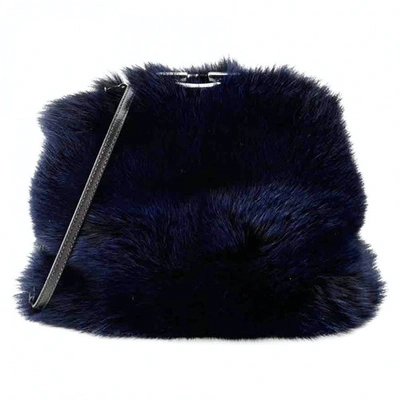 Pre-owned Diane Von Furstenberg Blue Fox Handbag